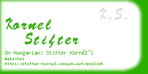 kornel stifter business card